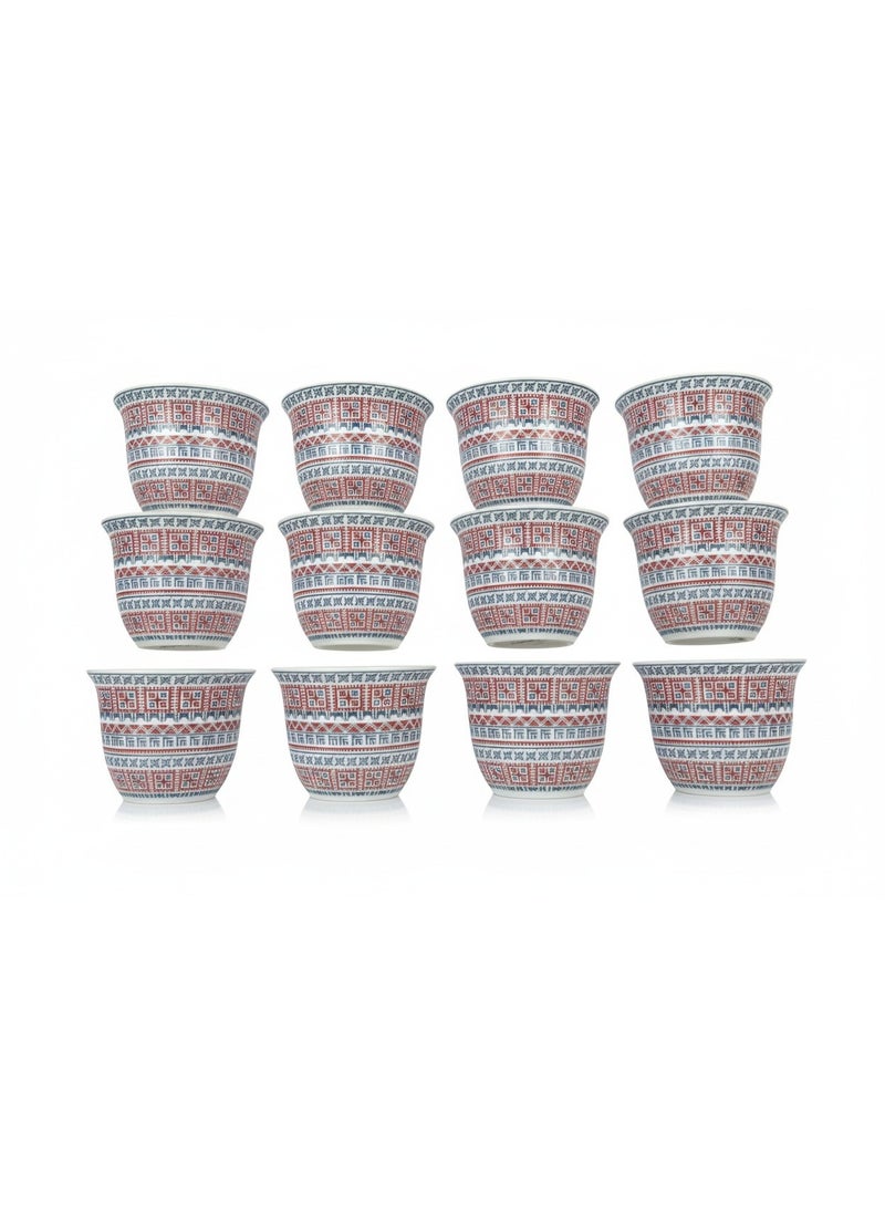 AKDC مجموعة من 12 كوب قهوة وشاي سيراميك، سحور وإفطار - مثالي لشهر رمضان - Image 1